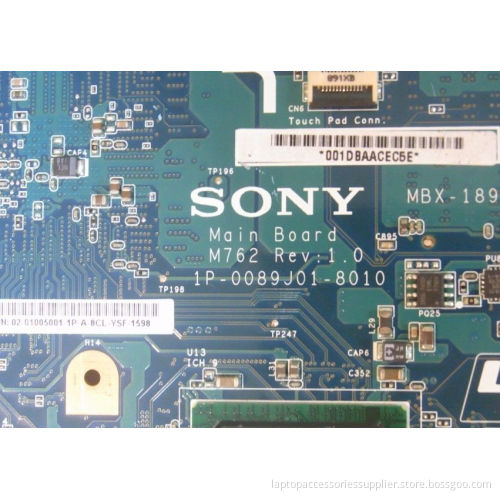 Sony Mbx-189 M762 Vgn-fw Laptop Motherboard With Ddr 2 Memory Bank